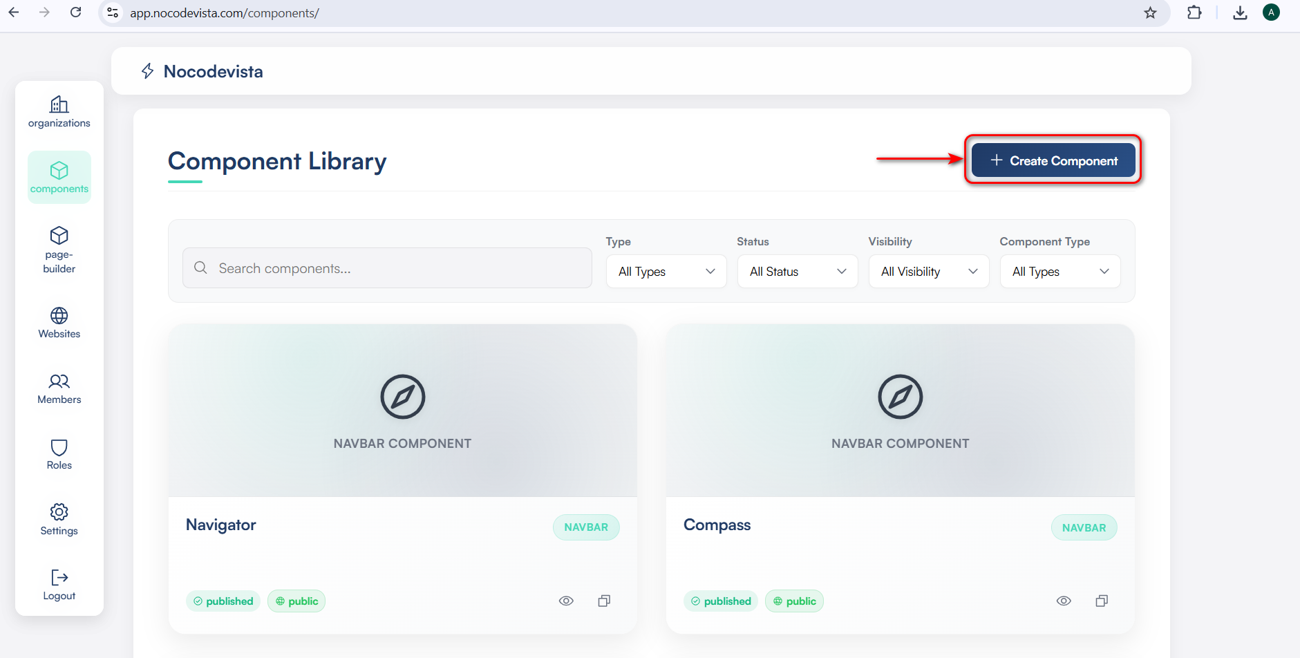 Click Create Component
