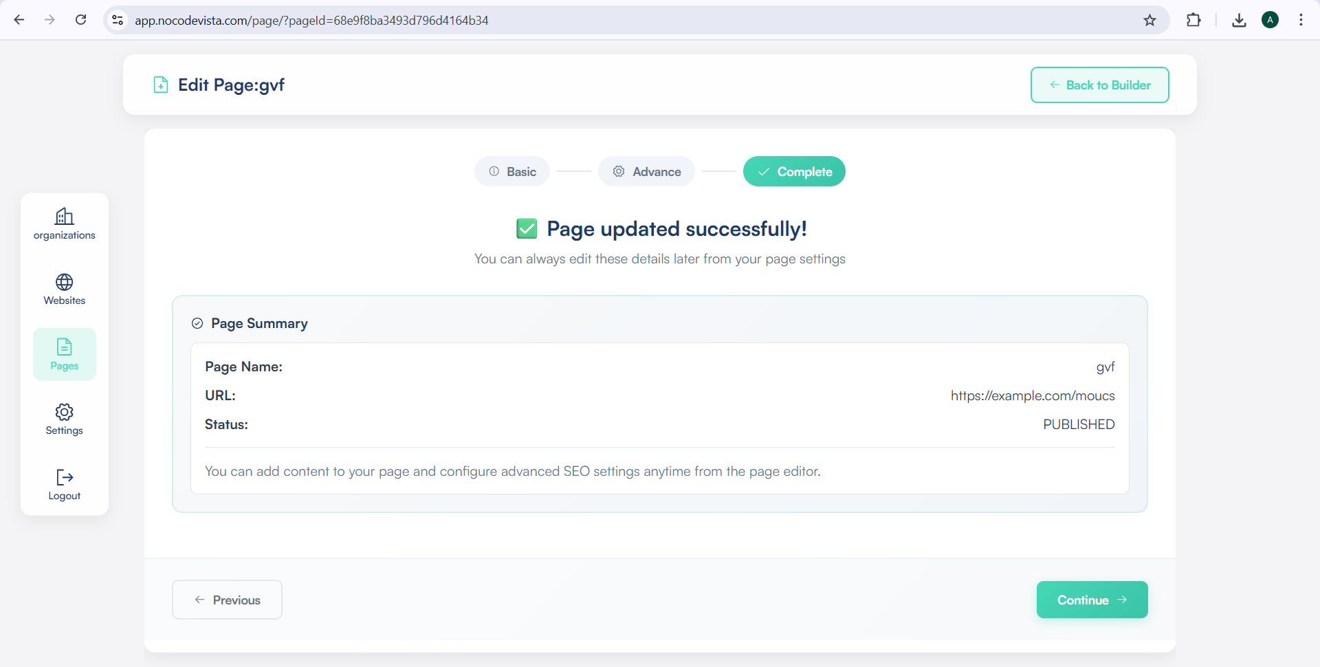 Edited Page done screen