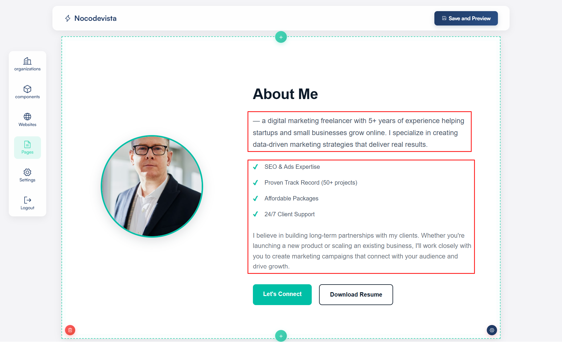 Edit Inline Text or Image in Page Builder